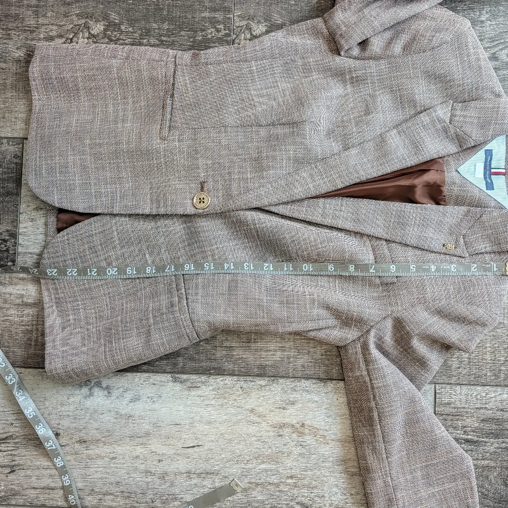Tommy Hilfiger Women's Plaid Brown Blazer Size 2 - Picture 8 of 9